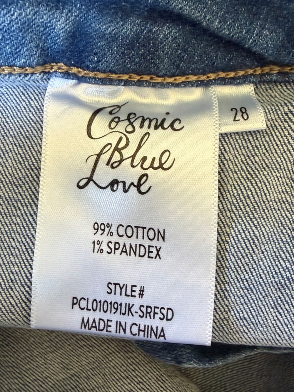 Cosmic Blue Love Women’s Cropped Wide Leg Jeans - Picture 6 of 6